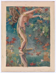 Őszi szóródó levelek, 1900 körül (akvarell)