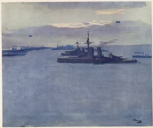 A Forth-torkolat, szél, 1917, a Brit művészek a fronton, A nyugati front folytatása, 1918 című kiadványból