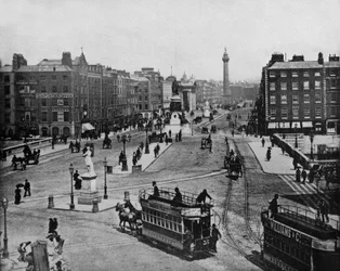 Sackville Street Dublinban, Írországban, kb. 1900 (f/w fotó)