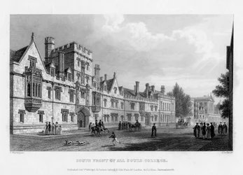 Az Oxfordi Egyetem All Souls College déli frontja, 1834.