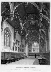 A Wadham College aulája, Oxfordi Egyetem, 1836.