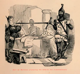 Earl de Warenne megadja a címét a biztosoknak, c1860, c1860