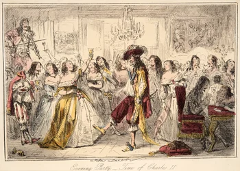Esti buli – Második Károly ideje, The Comic History of England, pub. 1864 (kézzel színezett rézkarc)