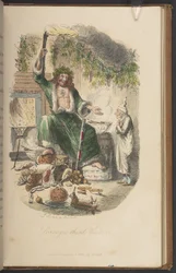 Scrooge harmadik látogatója, Charles Dickens „A karácsonyi ének” első kiadásából