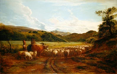 Egy szép este eső után, egy jelenet Walesben (olaj, tábla)