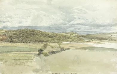 Táj Észak-Walesben, 1813 (wc grafit fölött, papíron)