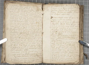 Előadásjegyzetek a dialektikáról, 1584-86 körül (toll és tinta papíron bekötött kötetben)