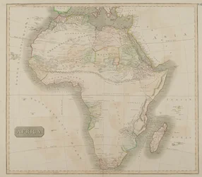 Afrika (kézzel színezett metszet)