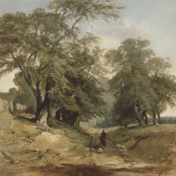 Tájkép lovassal, 1850 körül (olaj, vászon)
