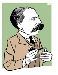 Edward Elgar - karikatúra pipával a kezében