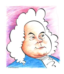 Georg Friedrich - George Frideric Handel - a német (később angol) zeneszerző karikatúrája John Minnionról