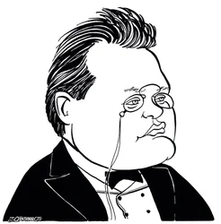 Max Reger - a német zeneszerző karikatúrája