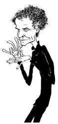 Peter Maxwell Davies - karikatúra - brit zeneszerző - b