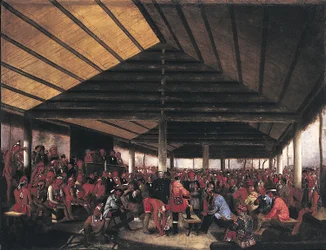 Nemzetközi indián tanács (Tallequahban, az Indián Területen tartották 1843-ban)