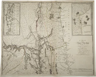 New York tartomány térképe Pennsylvania és New England egy részével, Montrésor kapitány, mérnök tényleges felméréséből, 1775, 1775. június 10.