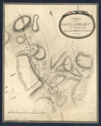 A németországi csata vázlata. Tn., 4. október 1777, ahol a lázadókat visszaverték. LOC gm71000932