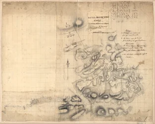 Brandywine-i csata, szeptember 11. 1777, amelyben a lázadók vereséget szenvedtek a Sir Willm. Howe. LOC gm71000927