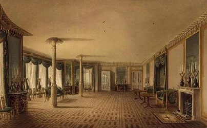 A déli szalon vagy bankettterem galéria a királyi pavilonból, Brightonból, John Nash