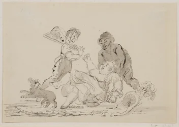 Egy utcai baleset, 1804 (toll, ecset és tinta papíron)