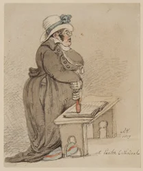 Exeteri katedrálisban, 1809 (toll, tinta, ecset és WC papíron)