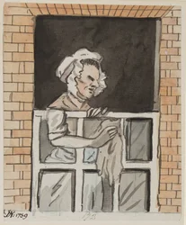 Szobatisztító ablak, 1789 (tinta és wc papíron)