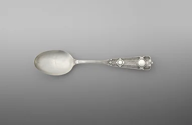 Teáskanál (egy pár), 1860-90 körül (ezüst)