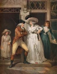 A kocsma ajtaja, Laetitiát elhagyja csábítója, és az utcára kerül, 1789
