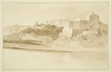 Rownham kilátása, amelyen a Windsor Terrace látható (ceruza és akvarell papíron)
