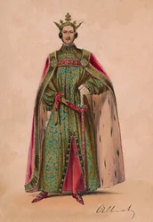 Albert herceg jelmezben, mint Plantagenet III. Edward király a Bal Cosumé-ban, 1842. május 12., 1843.