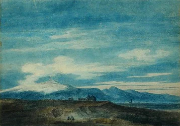 Euganean Hill Padovából (akvarell papíron)