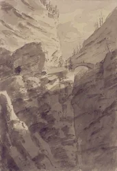 Via Mala in the Grisons (toll és tinta, és papíron mossa)