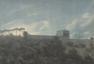 Kilátás a Villa Lante-ra a római Janiculumon, 1782-83.