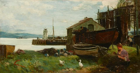 Mending the Nets, Ardrishaig (olaj, vászon)