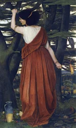 Preraffaelita festmények : Rizpah (Ritspa, Ritspah), Aiah par Stanhope (Spencer-Stanhope), John Roddam (1829-1908) lánya. Olajfestmény