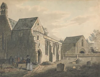 Templom, templomkert és alakok (The Graveyard)