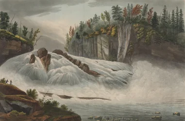 A Hudson River Portfolio 5. számú Hadley-vízesése, 1821-22.
