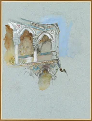 Tanulmány a San Michele Pisan gótikus homlokzatáról, Borgo, Pisa, július 1.