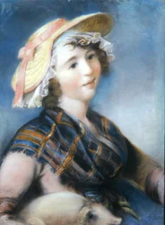 Lány disznóval
