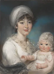 Mrs. Robert Shurlock Henrietta Ann Jane Russell, 1775-1849 és lánya Ann, 1801.
