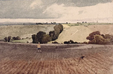 Felszántott mező, 1808 körül (ceruza és akvarell, papír)
