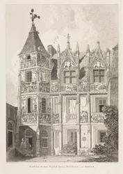 Normandia építészeti régiségei (II. kötet), pl. 64: Ház a Place de la Pucelle-n, Rouenben