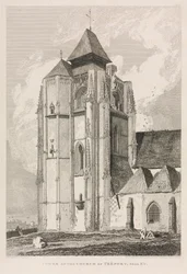 Normandia építészeti régiségei (II. kötet), pl. 66: Tréport templom tornya, Eu közelében