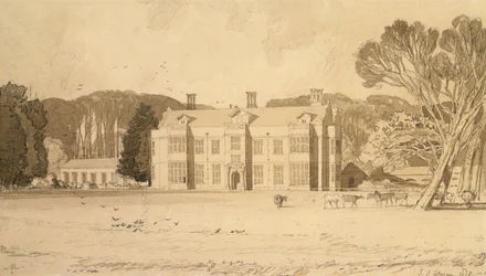 Felbrigg Hall, Norfolk, 1818 (ceruza és szürke mosás papíron)
