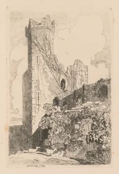 Liber Studiorum: Plate 32, Caernarvon Castle, N. Wales, 1838