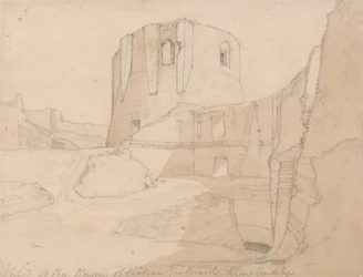 A Chateau Gaillard kastély Donjonjának látképe, Andelys közelében, Normandiában