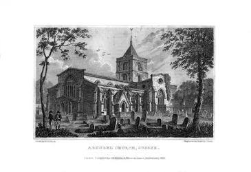 Arundel templom, West Sussex, 1829.
