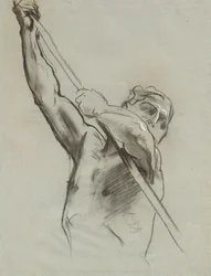 Férfi törzs rúddal, 1890-1900.