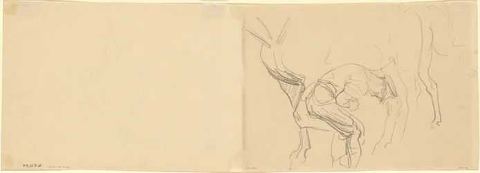 Tanulmány a kálvária lovak patkolásához a fronton [verso], 1918.