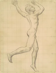 Apollo-tanulmány Apollo és Daphne számára, c. 1918.