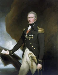 Sir Edward Berry kapitány (1768-1831) portréja, aki Horatio Nelson (1758-1805) alatt szolgált az 1798-as aboukiri (vagy nílusi) csatában és az 1805-ös trafalgari csatában.